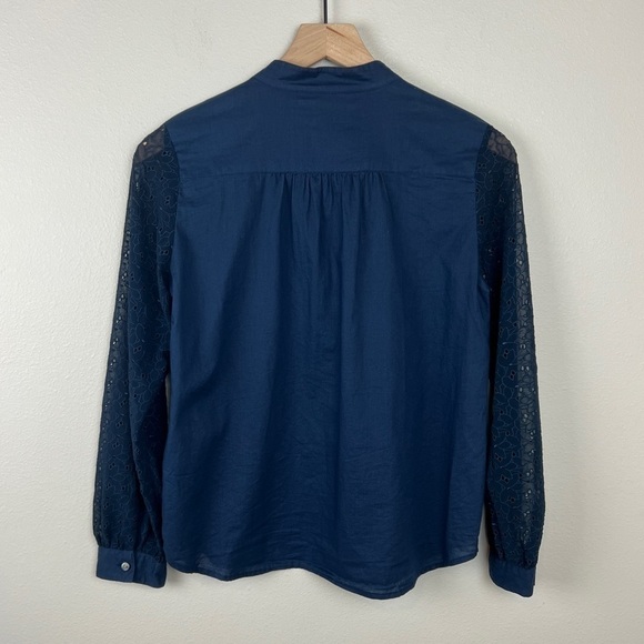 Beauty & Youth United Arrows Eyelet Sleeve Button Front Shirt - Picture 3 of 8